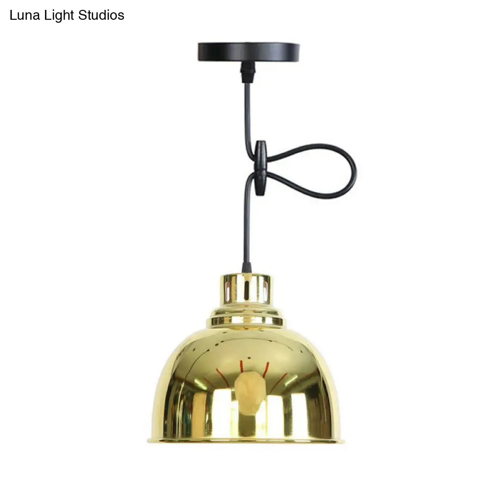 Vintage Gold Pendant Light With Single Head And Vent Hole - Perfect For Living Room Down Lighting /
