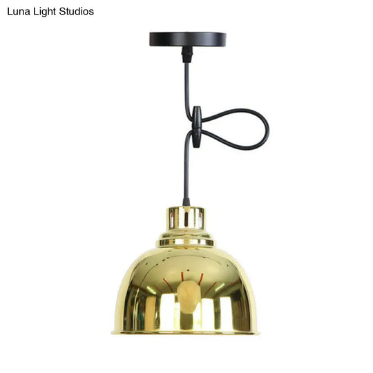 Vintage Gold Pendant Light With Single Head And Vent Hole - Perfect For Living Room Down Lighting /