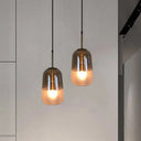 Vintage Gold Pendant Light: Restaurant Drop Ceiling Lamp With Tan Glass Shade