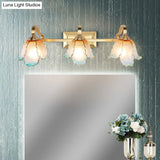 Vintage Gold Wall Light Fixture With Scalloped Textured Glass - Perfect For Bedroom Make-Up Lighting