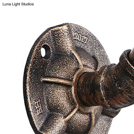 Vintage Industrial Bronze Wall Lamp - 1 Head Water Pipe Sconce For Corridor