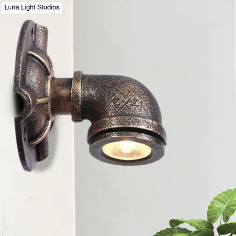Vintage Industrial Bronze Wall Lamp - 1 Head Water Pipe Sconce For Corridor