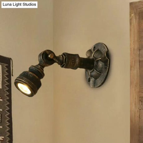Vintage Industrial Bronze Wall Lamp - 1 Head Water Pipe Sconce For Corridor