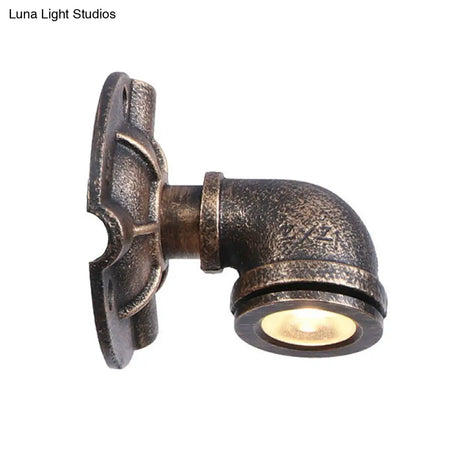 Vintage Industrial Bronze Wall Lamp - 1 Head Water Pipe Sconce For Corridor