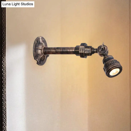 Vintage Industrial Bronze Wall Lamp - 1 Head Water Pipe Sconce For Corridor