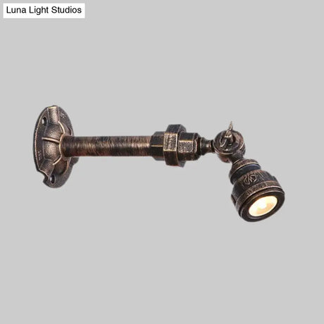 Vintage Industrial Bronze Wall Lamp - 1 Head Water Pipe Sconce For Corridor