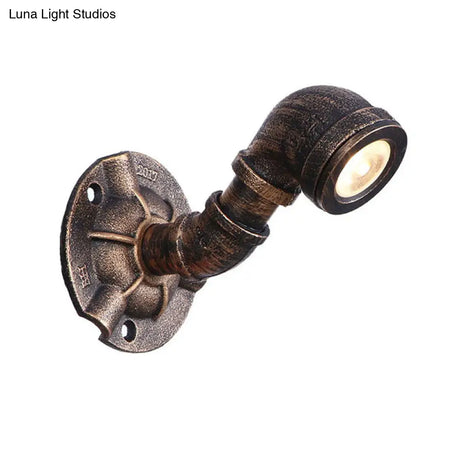 Vintage Industrial Bronze Wall Lamp - 1 Head Water Pipe Sconce For Corridor