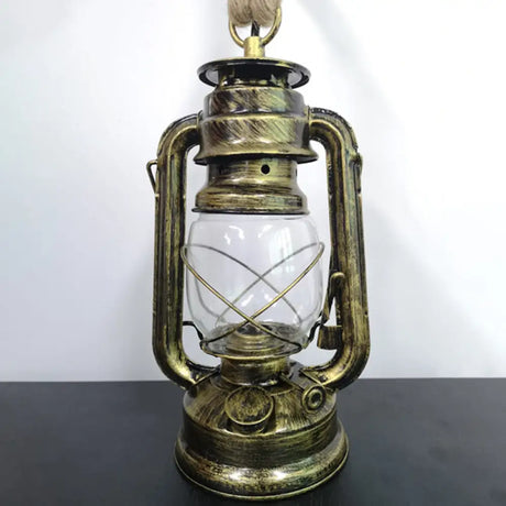 Vintage Industrial Hemp Rope Kerosene Horse Lamp Chandelier - Metal Restaurant Hanging Lighting
