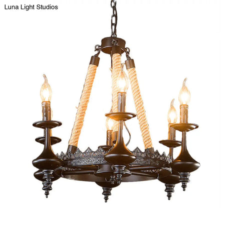 Vintage Industrial Pendant Light With Exposed Bulbs - 3/6 Heads Metal Ceiling Fixture For Living
