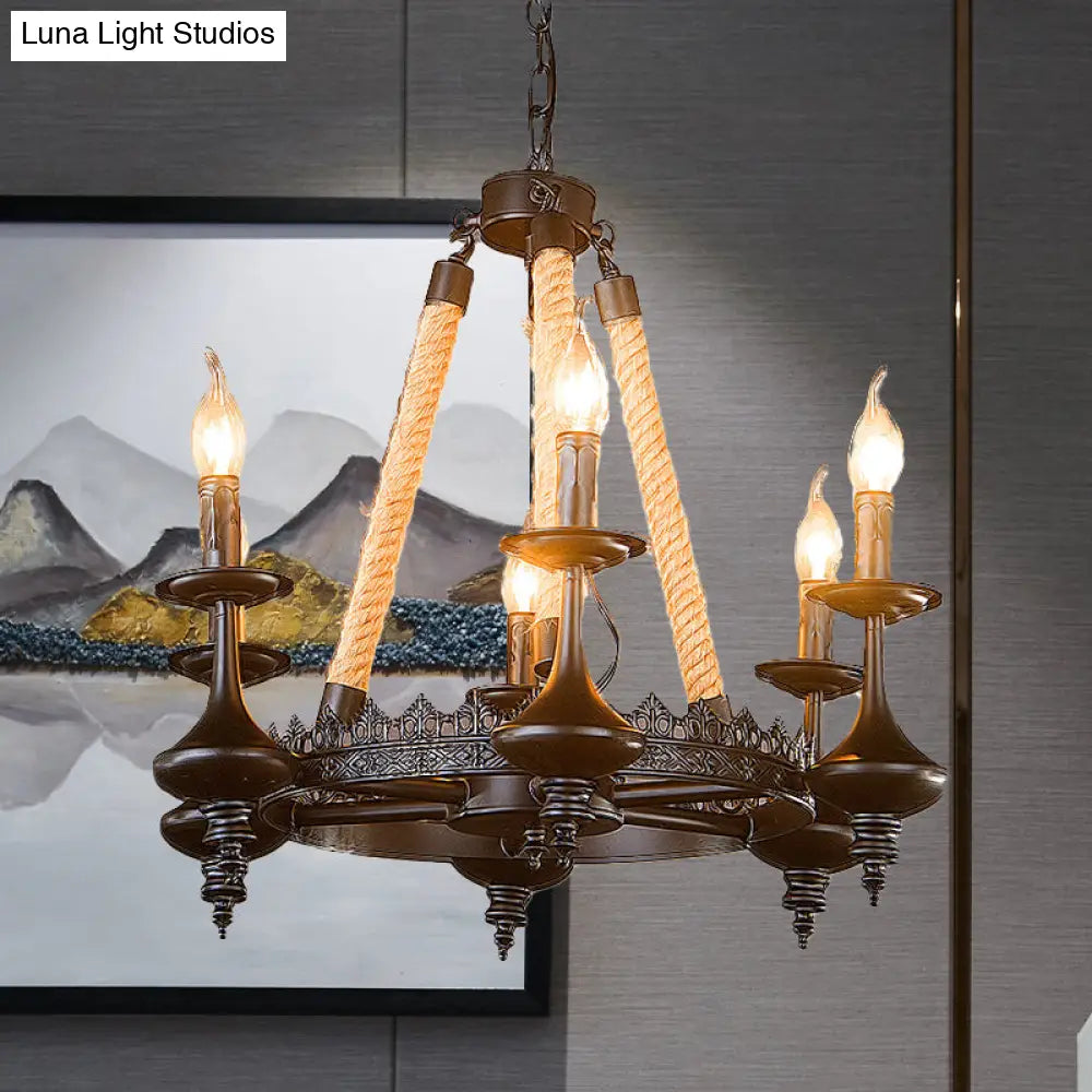 Vintage Industrial Pendant Light With Exposed Bulbs - 3/6 Heads Metal Ceiling Fixture For Living