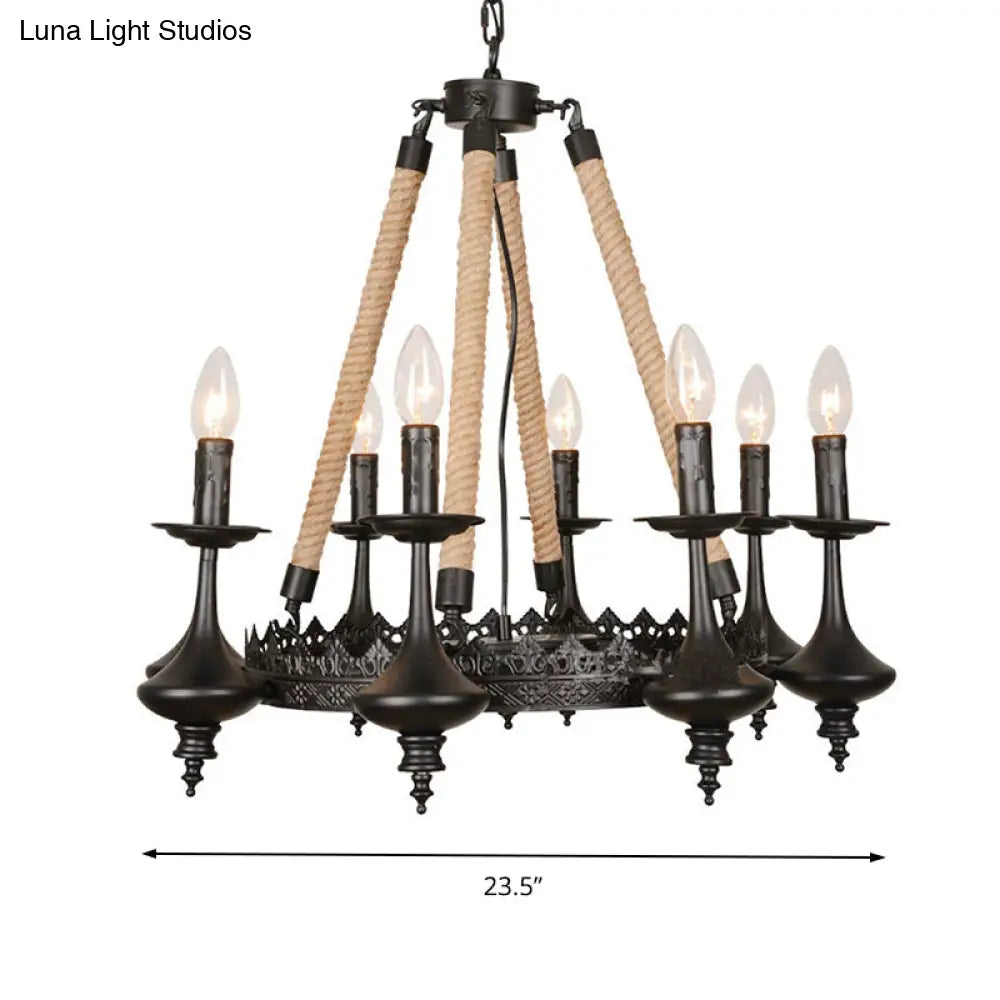 Vintage Industrial Pendant Light With Exposed Bulbs - 3/6 Heads Metal Ceiling Fixture For Living