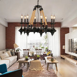 Vintage Industrial Pendant Light With Exposed Bulbs - 3/6 Heads Metal Ceiling Fixture For Living