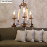 Vintage Industrial Pendant Light With Exposed Bulbs - 3/6 Heads Metal Ceiling Fixture For Living