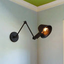 Vintage Industrial Wall Sconce Lamp With Metal Tapered Shade - Ideal For Study Room Black / 6+6