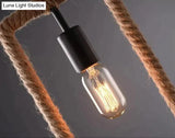 Vintage Iorn Painted Creative Geometric Rope Pendant Lights Led Lamp For Living Room Bedroom