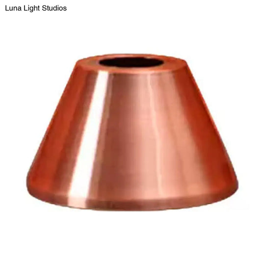 Vintage Industrial Iron Ceiling Pendant: Rust/Gold Tapered Design 1 Head 5.5/8 Width - Ideal For