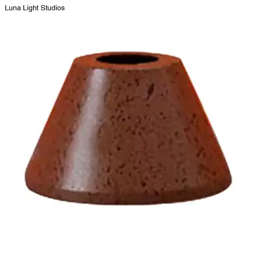 Vintage Industrial Iron Ceiling Pendant: Rust/Gold Tapered Design 1 Head 5.5/8 Width - Ideal For