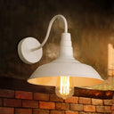 Vintage Iron Wall Mounted Lamp - Single-Bulb Light Fixture For Restaurants White