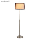 Vintage Layered Tapered Shade Single-Bulb Standing Floor Light - Fabric
