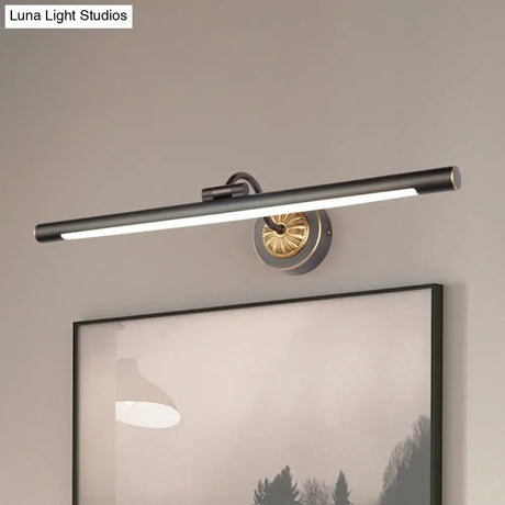 Vintage Led Wall Sconce - Black/Gold Finish Tubular Design Acrylic And Metal 17/22 Diameter