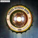 Vintage Led Wall Sconce: Bottle Cap Shape Metal Light For Restaurant Bar