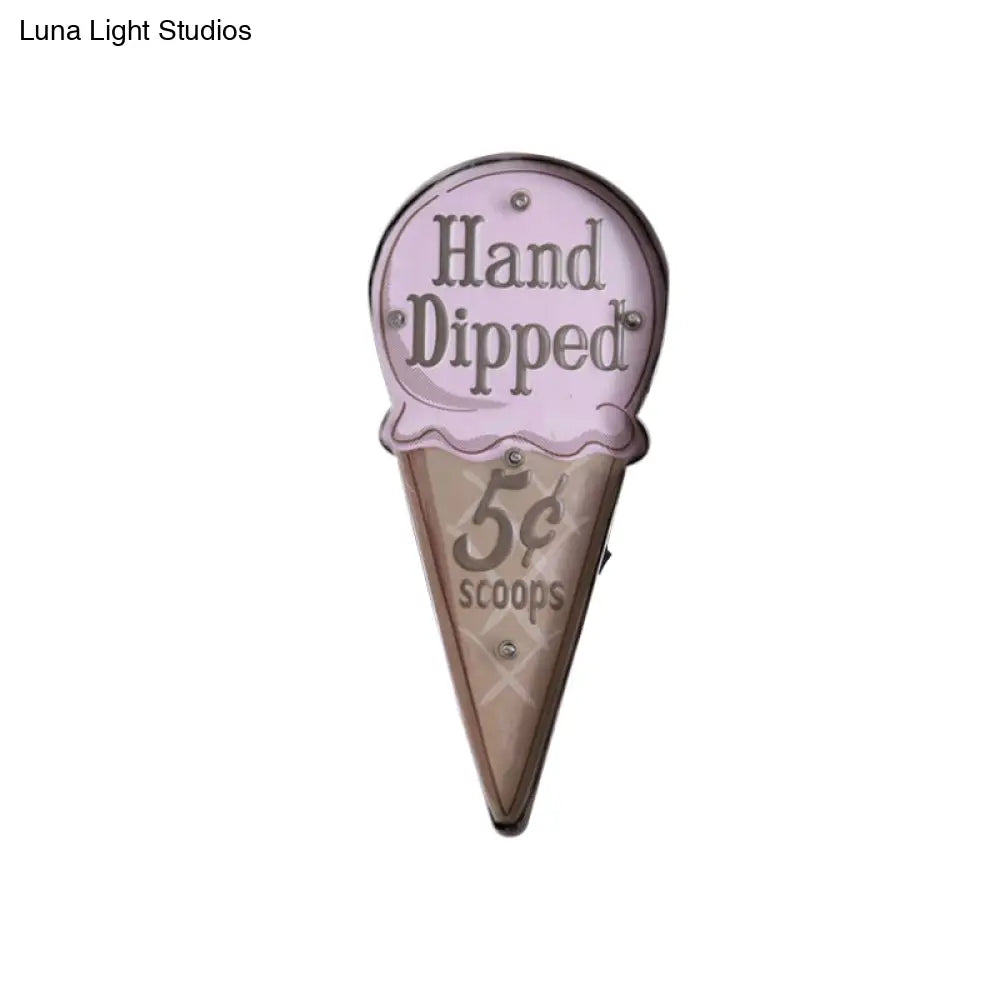 Vintage Led Wall Sconce Light - White/Brown Cake Pink Ice Cream Blue/Red Drinks Night Lamp For