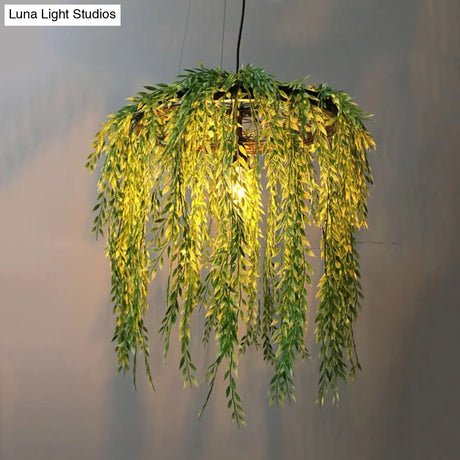 Vintage Metal 1-Head Black Led Pendant Lamp For Plant Restaurant Hanging Design With Down Lighting