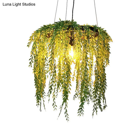 Vintage Metal 1-Head Black Led Pendant Lamp For Plant Restaurant Hanging Design With Down Lighting