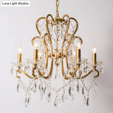 Vintage Metal Chandelier Pendant Light With Crystal Accents - Perfect For Living Room