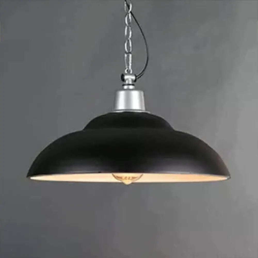 Vintage Metal Double Bubble Ceiling Light With Black & Green Shades For Living Room