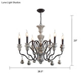 Vintage Metal Grey Chandelier Pendant Light: Elegant Restaurant Hanging Lighting