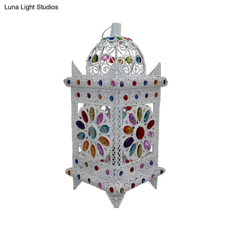 Vintage Metal Nightstand Lamp - White Bedside Lighting For Bedroom