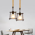 Vintage Metal Pendant Light With Square/Bottle Shade - 1-Light Hanging Ceiling Fixture For Dining