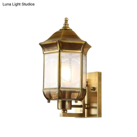 Vintage Metal Wall Sconce Lamp: 1 Head Gold Lighting Fixture For Stairway