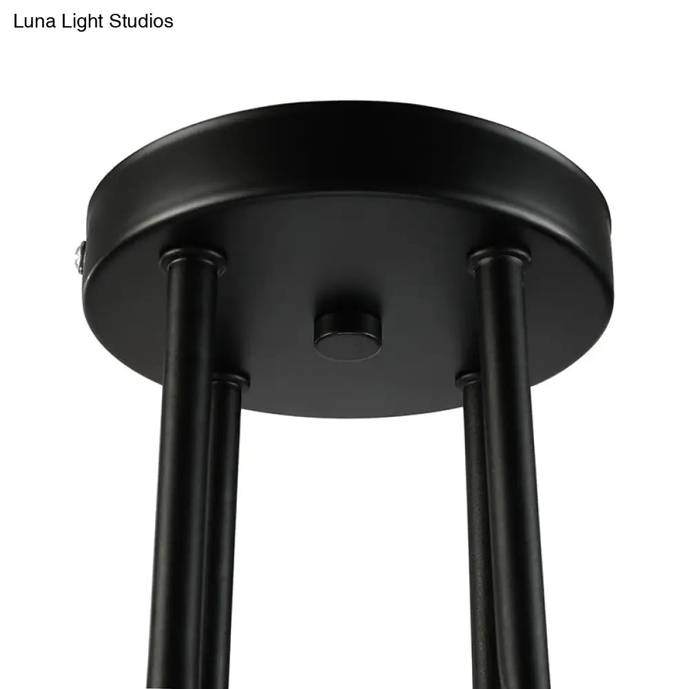 Vintage Metallic Semi Flush Light With Sputnik Design In Antique Brass/Black - Exposed Ceiling