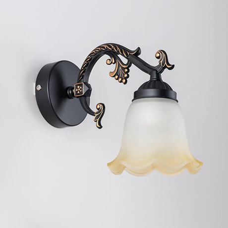 Vintage Ombre Frosted Glass Wall Mount Vanity Light For Bathroom 1 / Black