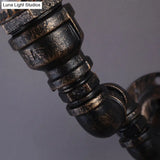 Vintage Plumbing Pipe Iron Wall Light In Bronze - Perfect For Corridors