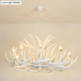Vintage Resin Chandelier - Retro Dining Pendant Light Fixture In Deer Horn Shape