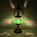 Vintage Restaurant Table Lamp With Glass Shade - Blue/Purple-Red/Lake Blue Lighting Fluorescent