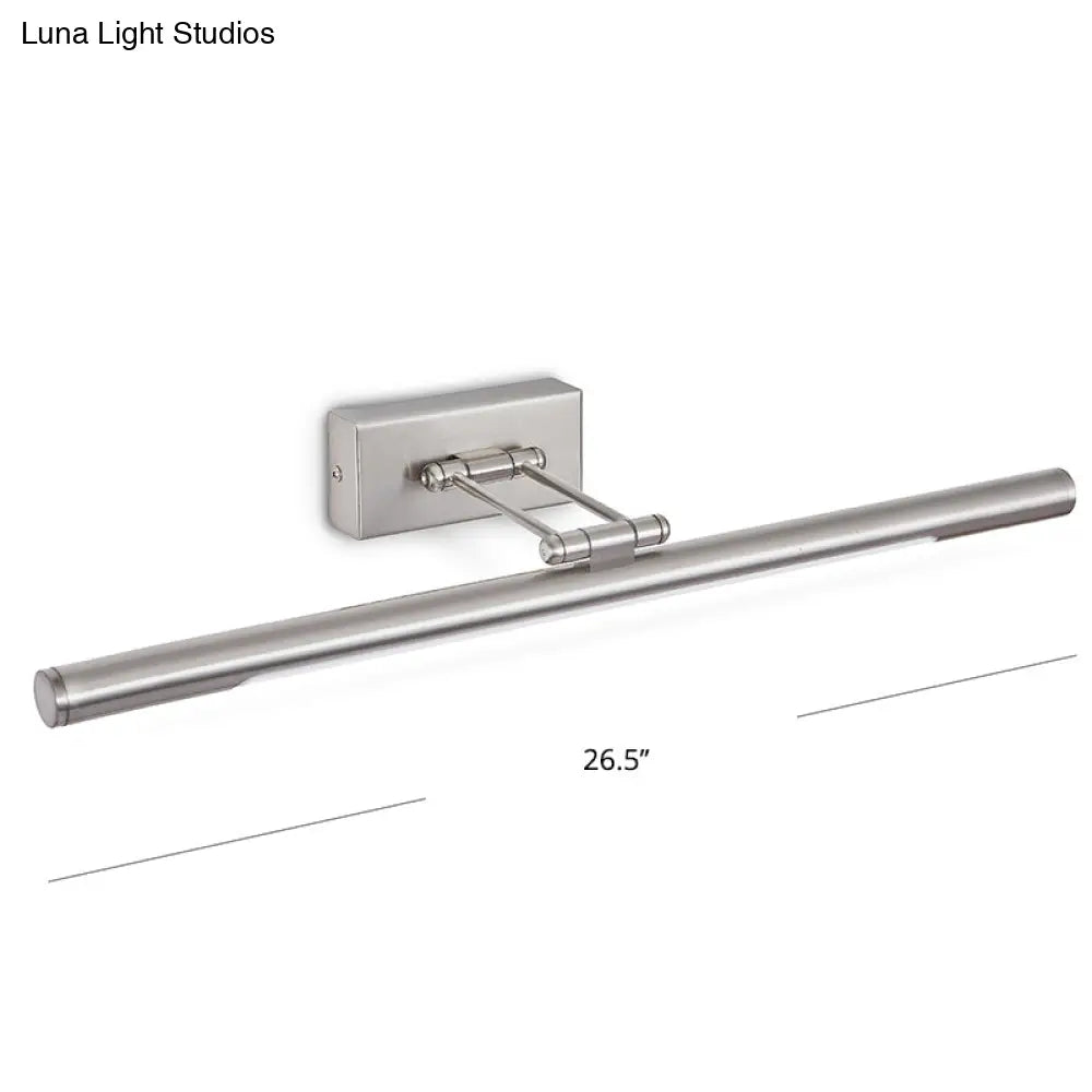 Vintage Rotatable Tubular Vanity Wall Sconce - Metal Led Mount Lighting