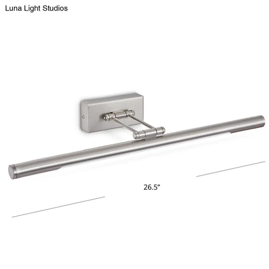 Vintage Rotatable Tubular Vanity Wall Sconce - Metal Led Mount Lighting