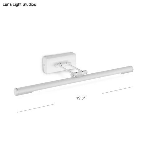 Vintage Rotatable Tubular Vanity Wall Sconce - Metal Led Mount Lighting