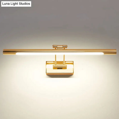 Vintage Rotatable Tubular Vanity Wall Sconce - Metal Led Mount Lighting