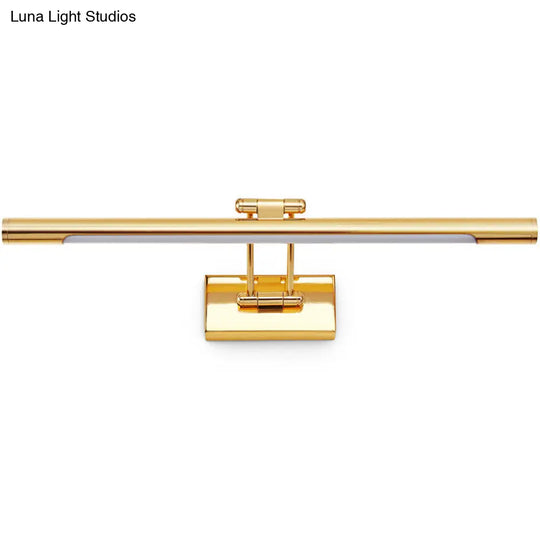 Vintage Rotatable Tubular Vanity Wall Sconce - Metal Led Mount Lighting