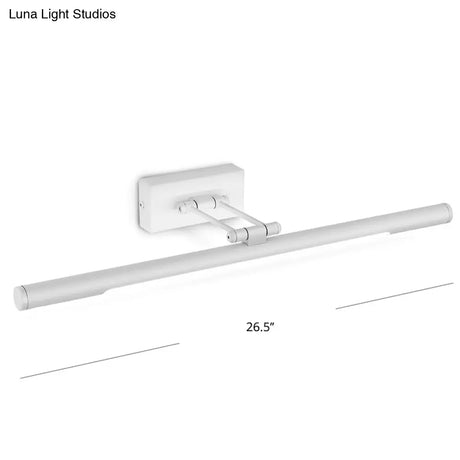 Vintage Rotatable Tubular Vanity Wall Sconce - Metal Led Mount Lighting