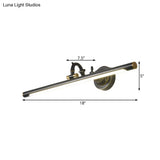 Vintage Rotating Wall Vanity Mirror Light In Antique Brass/Black - Available 3 Sizes