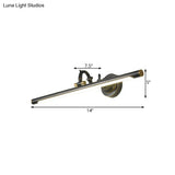 Vintage Rotating Wall Vanity Mirror Light In Antique Brass/Black - Available 3 Sizes