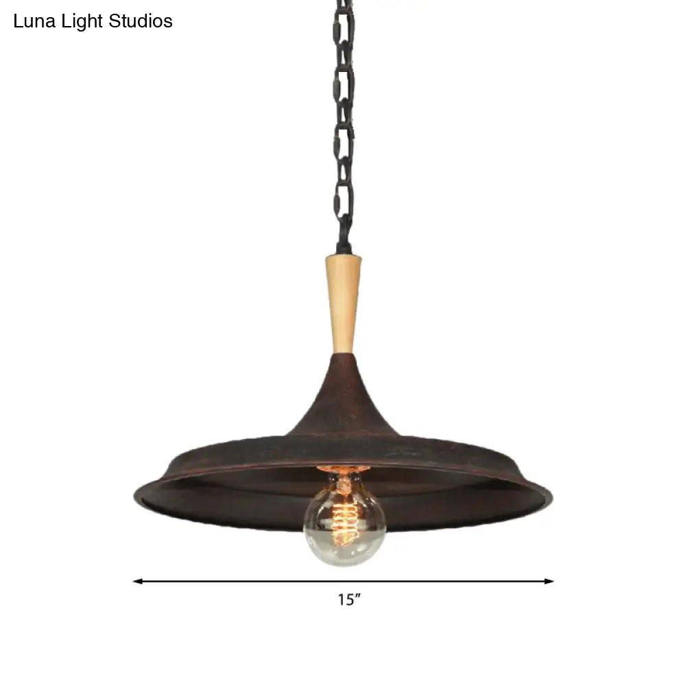 Vintage Rustic Pendant Lamp - Barn Shade Iron Lighting For Bar