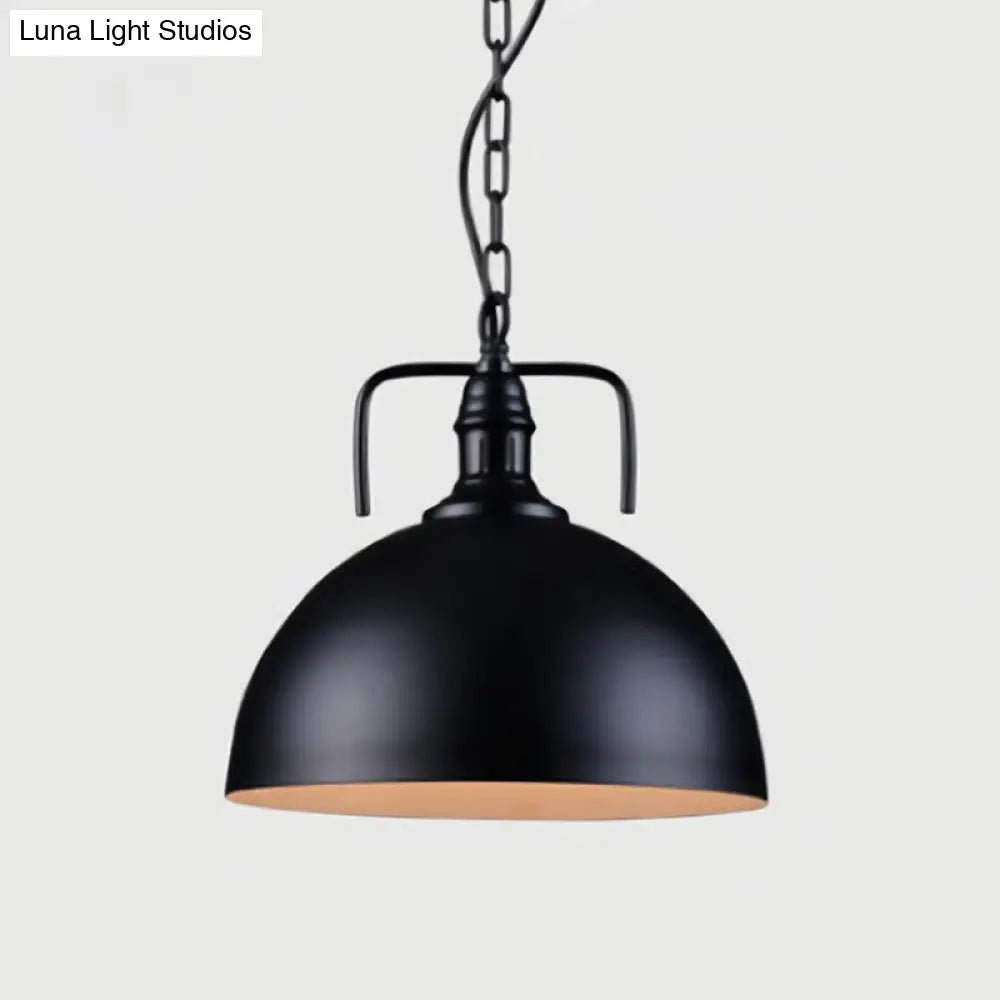 Vintage Single-Bulb Metallic Pendant Light - Pot Cover Design Restaurant Lighting Fixture
