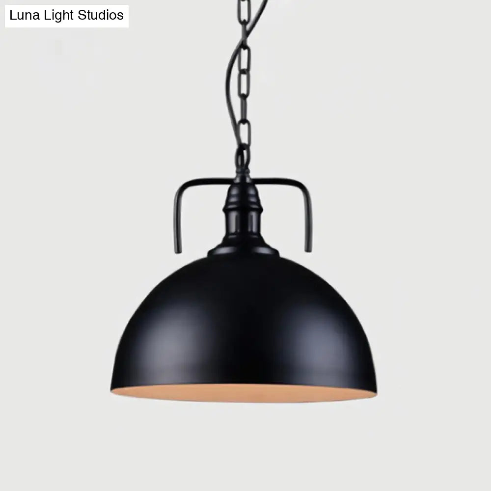 Vintage Single-Bulb Metallic Pendant Light Fixture For Restaurants